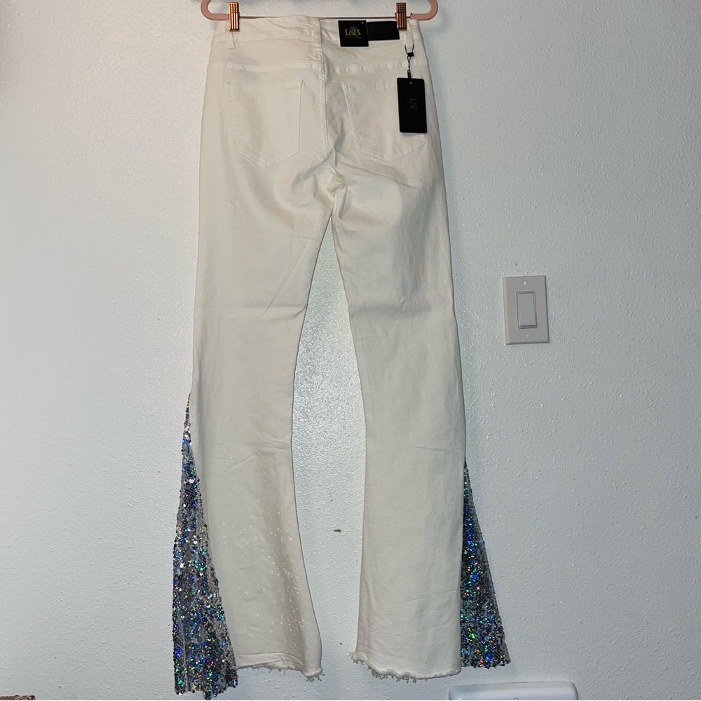 Ivory Sequin Flares - image 3